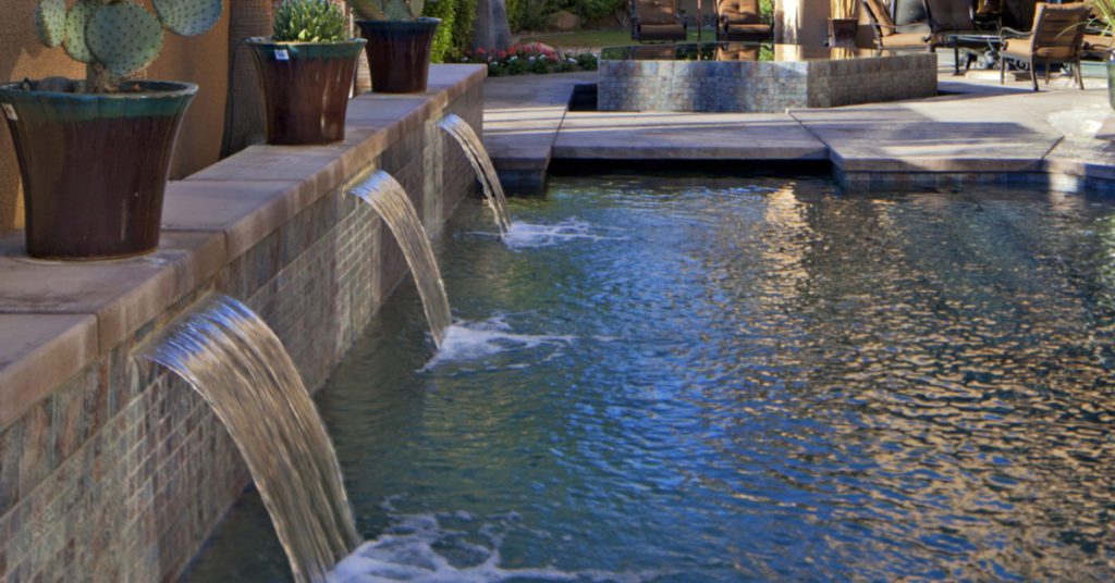 Water Features For Pools, Sheer Descent Waterfalls